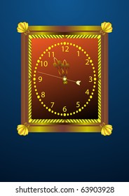 Vintage wall clock with the hands around midnight.