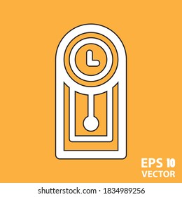 Icono de reloj de pared vintage para web y móvil, moderno diseño plano minimalista. Ilustración vectorial Eps 10.