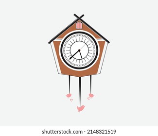Vintage wall clock made of wood beautifully concise form
