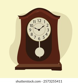 Vintage wall clock.Antique furniture illustration.