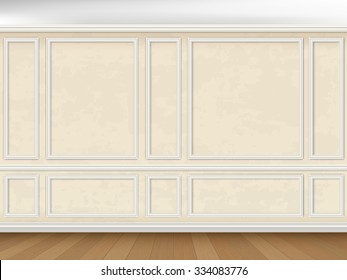 Vintage wall decorated panel mouldings in classic style