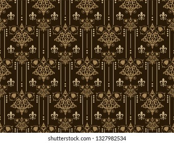 Vintage wallpaper seamless pattern for your design, vector illustration
