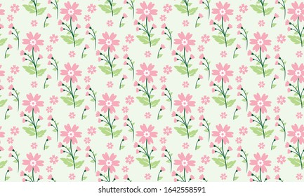 Vintage wallpaper for spring, with beautiful leaf and flower background.