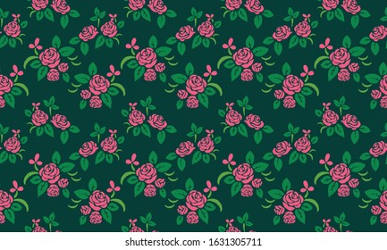 Vintage wallpaper for Valentine, with beautiful pink floral pattern background design.