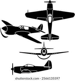 Vintage war bird vector set for laser and vinyl project