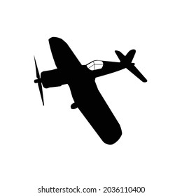 vintage war plane silhouette vector design
