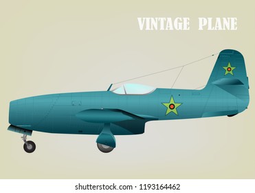 Vintage war plane vector illustration eps 10