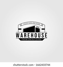 vintage warehouse logo vector template
