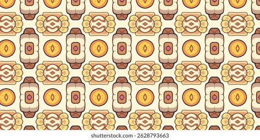 Vintage Warm-Tone Seamless Geometric Pattern