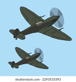 vintage warplane illustration vector design