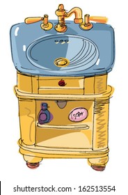 vintage wash basin - cartoon