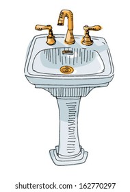 vintage wash basin - cartoon