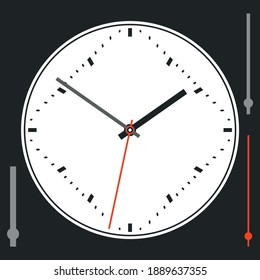 Vintage watch dial with arrows. Vector illustration