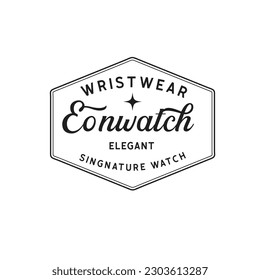 vintage watch Logo design illustration for watch company.combine classic and modern elements.16