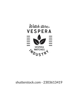 vintage watch Logo design illustration for watch company.combine classic and modern elements.49