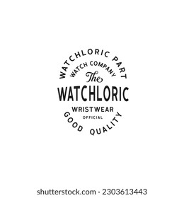 vintage watch Logo design illustration for watch company.combine classic and modern elements.54