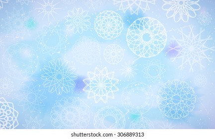 Vintage watercolor background with decorative ornament. Vector computer generated illustration