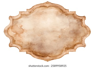 Vintage watercolor background, elegant frame design, soft earthy tones, perfect for invitations, artistic projects, and branding.