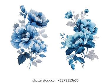 Vintage Watercolor Blue Flowers. can be used for wallpaper,pattern fills,web page background,surface textures