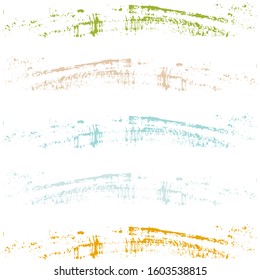 Vintage watercolor brush stripes pattern on white. Yellow, blue, green and beige paintbrush lines vertical texture for background. Hand drown paint strokes graphic artwork. For illustration.