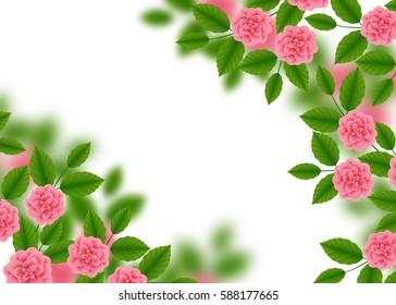 Vintage Watercolor Greeting Card with Blooming Flowers and Butterflies. Roses, Wildflowers and Peonies, Vector Illustration on a Turquoise Background