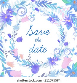 Vintage watercolor save the date card