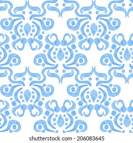 Vintage watercolor seamless pattern, vector illustration