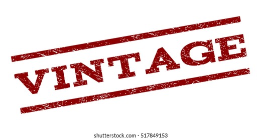 Vintage watermark stamp. Text caption between parallel lines with grunge design style. Rubber seal stamp with dust texture. Vector dark red color ink imprint on a white background.