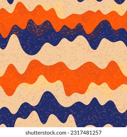 Vintage wave liquid vector seamless pattern. Striped curve line texture. Fantasy surface decorative cover. Wallpaper ornament design. Wave flow splash fluid shapes background.