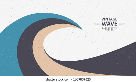 vintage wave vector background illustration. You can use for presentation background, website, wallpaper, etc.
