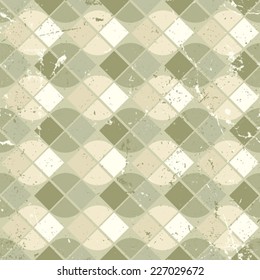 Vintage wavy geometric seamless pattern, vector neutral worn background.