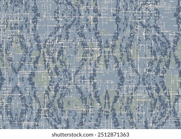 Vintage fundo listrado ondulado. geométrico angustiado Vetor damasco ilustração com fundo azul. Padrão de repetição de textura de geometria de alta definição em textura criativa.