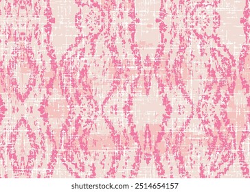 Vintage fundo listrado ondulado. geométrico angustiado Vetor damasco ilustração com fundo rosa. Padrão de repetição de textura de geometria de alta definição em textura criativa.