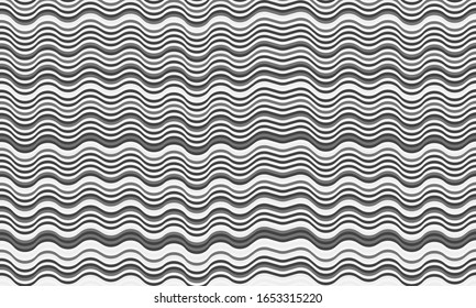 Vintage wavy stripes background. Waves, curve lines ripple texture. Card background pattern vector. Curved stripes wavy ribbons vector. Colorful wave ripple line art.