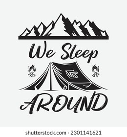 Vintage We Sleep Around Funny Husband Wife Camping