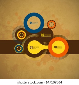 Vintage Web design template. Retro stlye.