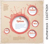Vintage Web design with wine spots. Vector Illustration.