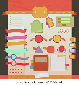 Vintage Web And Tags Design Layout 2, Create By Vector