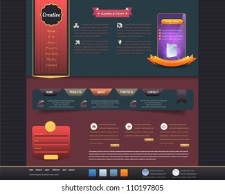 Vintage Website design vector elements
