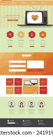 Vintage website template- one page, with blank retro television.