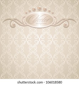 vintage wedding background with pearls, vector illustration