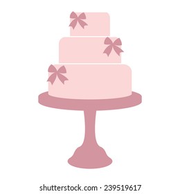 Vintage wedding cake label isolated on white background. Design template for label, banner, badge, logo. Vector.