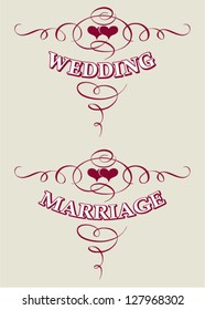Vintage wedding calligraphic ornament