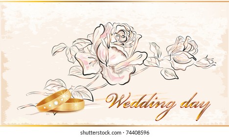 Vintage wedding card.