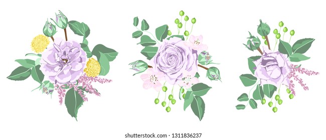 Vintage Wedding Card, Watercolor Rose, Floral Illustration. Vector Flower in Rustic Retro Style, Elegant Bouquet for Wedding. Summer Wreath, Invitation or Wedding Invite Template, Romantic Post Card.