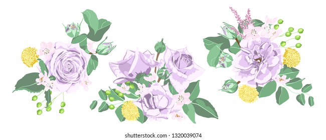 Vintage Wedding Card, Watercolor Rose, Floral Illustration. Vector Flower in Rustic Retro Style, Elegant Bouquet for Wedding. Summer Wreath, Invitation or Wedding Invite Template, Romantic Post Card.