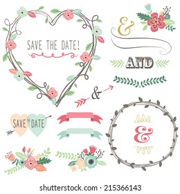 Vintage Wedding Flora Heart Shape-