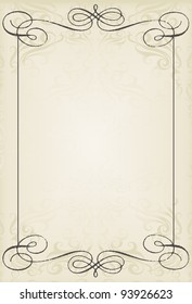 Vintage wedding frame vector background card