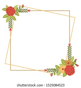 Vintage Wedding Geometric floral frames Collections.
flowers isolated on white background for Wedding, anniversary, birthday and party.
Design for banner, poster, card, invitation and scrapbook.