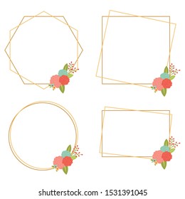 Vintage Wedding Geometric floral frames Collections.
flowers isolated on white background for Wedding, anniversary, birthday and party.
Design for banner, poster, card, invitation and scrapbook.